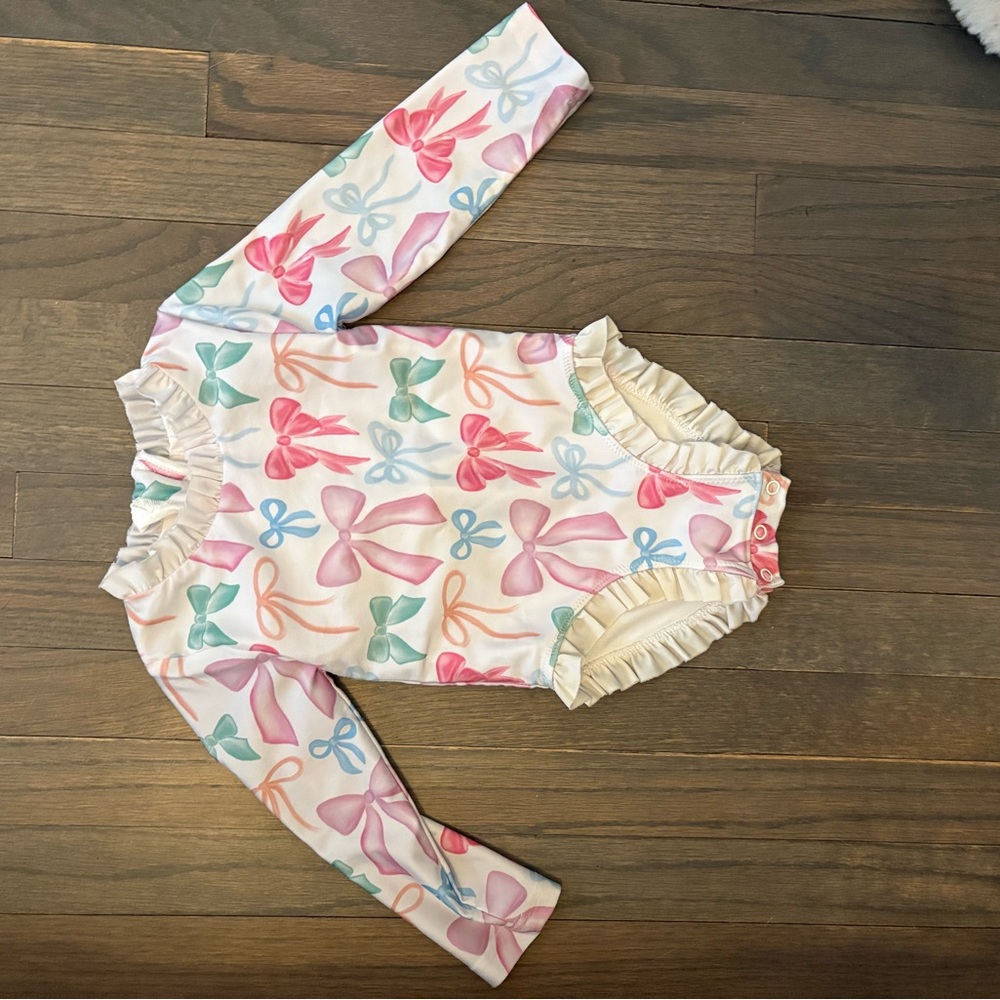 Colorful Bow Print Bikini Set - Picture 2 of 3